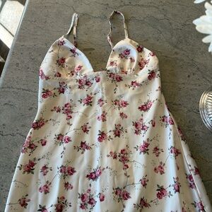 WeWoreWhat Pink and Cream Floral Dress